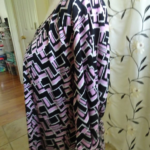 Worthington Women's Size PXL Wine/Black Abstract Print-3/4 Sleeves-NEW - Picture 9 of 9